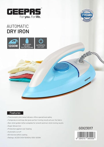 Geepas 1200W Dry Iron-23017